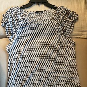 Tommy Hilfiger Black and Navy Geometric Blouse